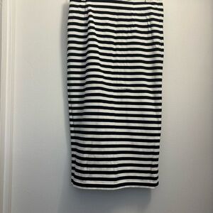 J. Crew Black and White Striped Pencil Skirt